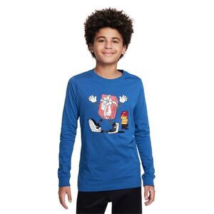 Nike Big Kids Sportswear Printed Long-Sleeve T-Shirt - Game Royal Size XL